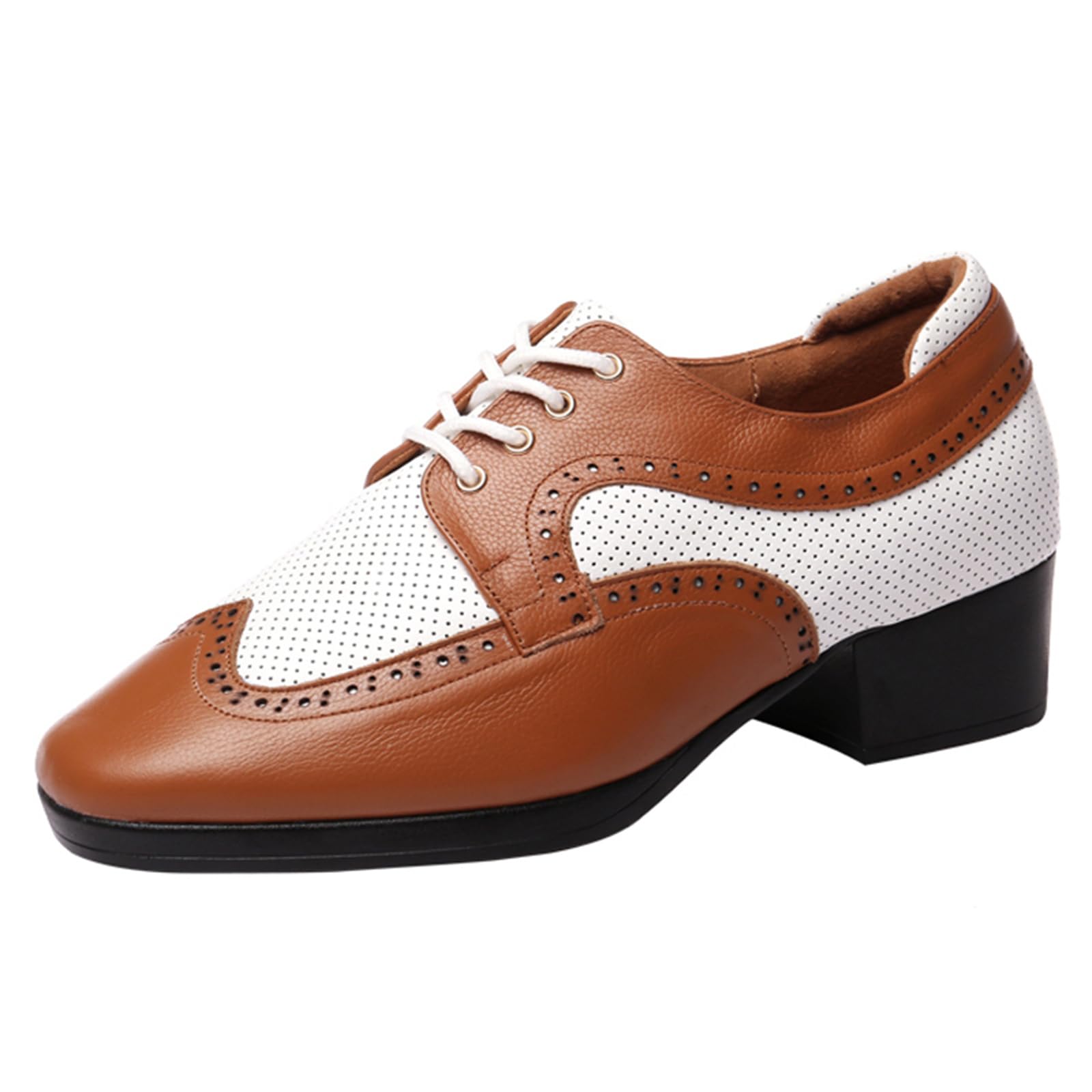 Dames ballroom dansschoenen in huidkleur met een 7,2 cm flairhak