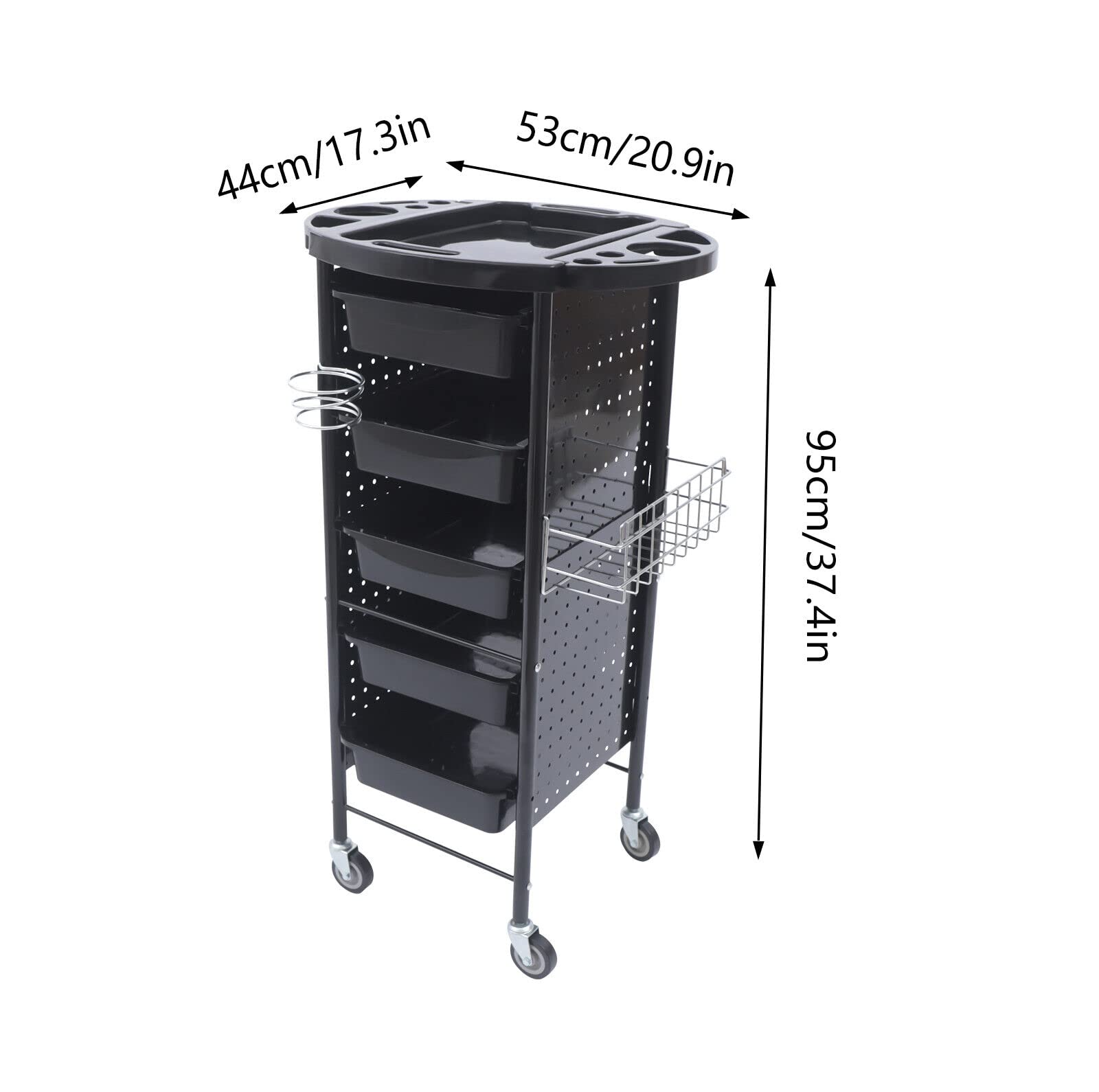 Friseurwagen 6 Etagen Bedienungswagen Beauty Rollwagen Salon Trolley Arbeitswagen Rollwagen Friseur Wagen