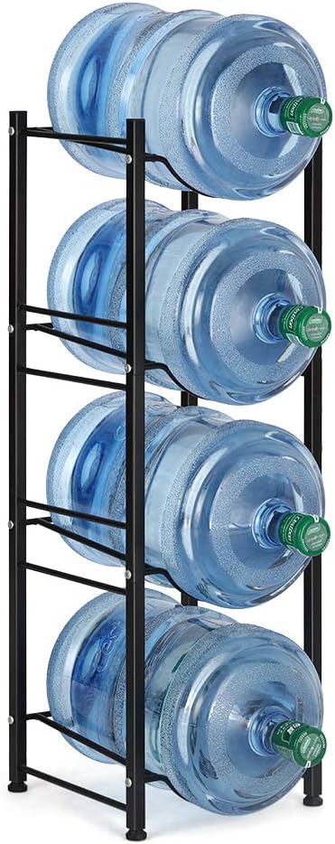 OYEAL 4-Tier Water Bottle Holder Cooler Jug Rack Organizer, 5 Gallon Water Bottle Storage Rack Detachable Water Dispenser Stand Stainless Steel Water Jug Stand for Kitchen Drawing Room, Black OYEAL 4-Tier Water Bottle Holder Cooler Jug Rack Organizer, 5 Gallon Water Bottle Storage Rack Detachable Water Dispenser Stand Stainless Steel Water Jug Stand for Kitchen Drawing Room, Black