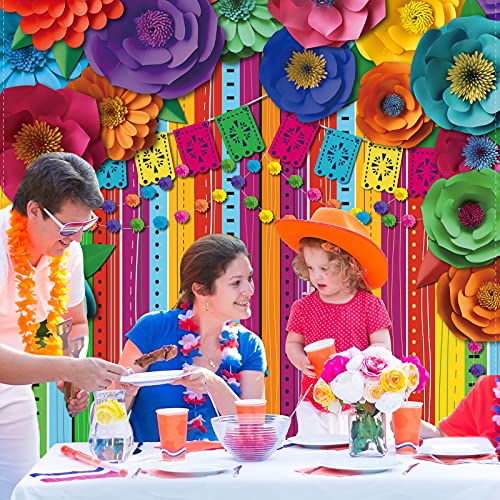 Fondo Fotográfico Fiesta Mexicana 7 x 5 ft Colorido miniatura 7