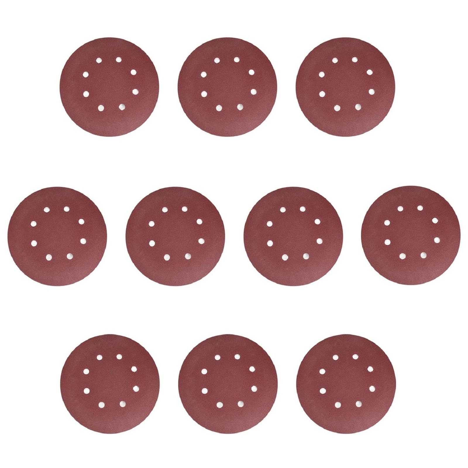 Utoolmart 10Pcs 7 Inch 8 Hole Hook & Loop Discs, 120 Grit Sanding Discs Flocking Sandpaper for Random Orbit Sander