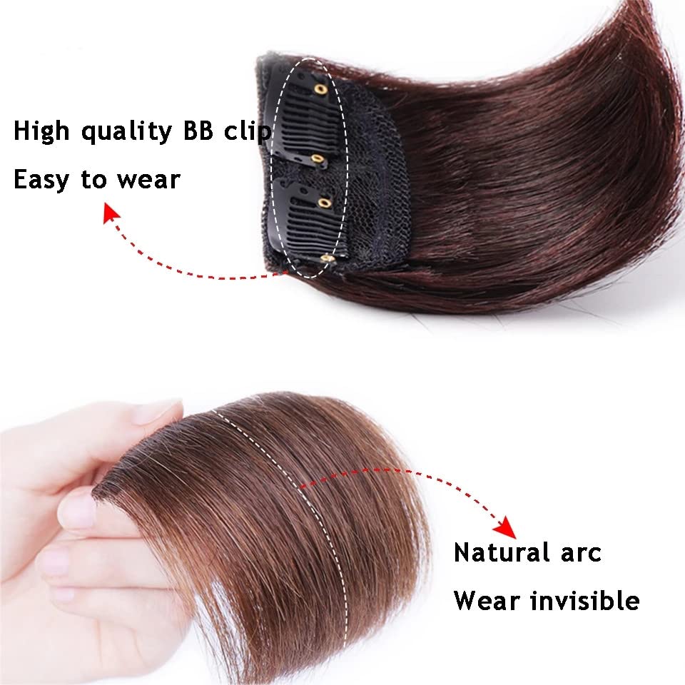 Miniatura 6 de Almohadilla de pelo sintético invisible sin costuras, con clip, extensión de cabello para cabello fino para mujeres, 2 unidades de 8 pulgadas (14