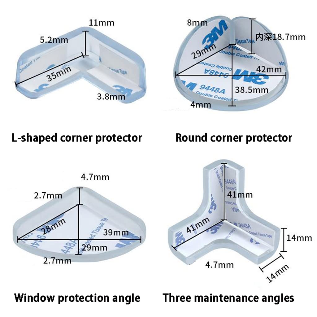 Protège-Coins pour Table d'enfant ，Protège-Coins p Anti Collision Angle Corner Protector,50 Pack Corner Guards,Strong Adhesion,(A Variety of Styles)