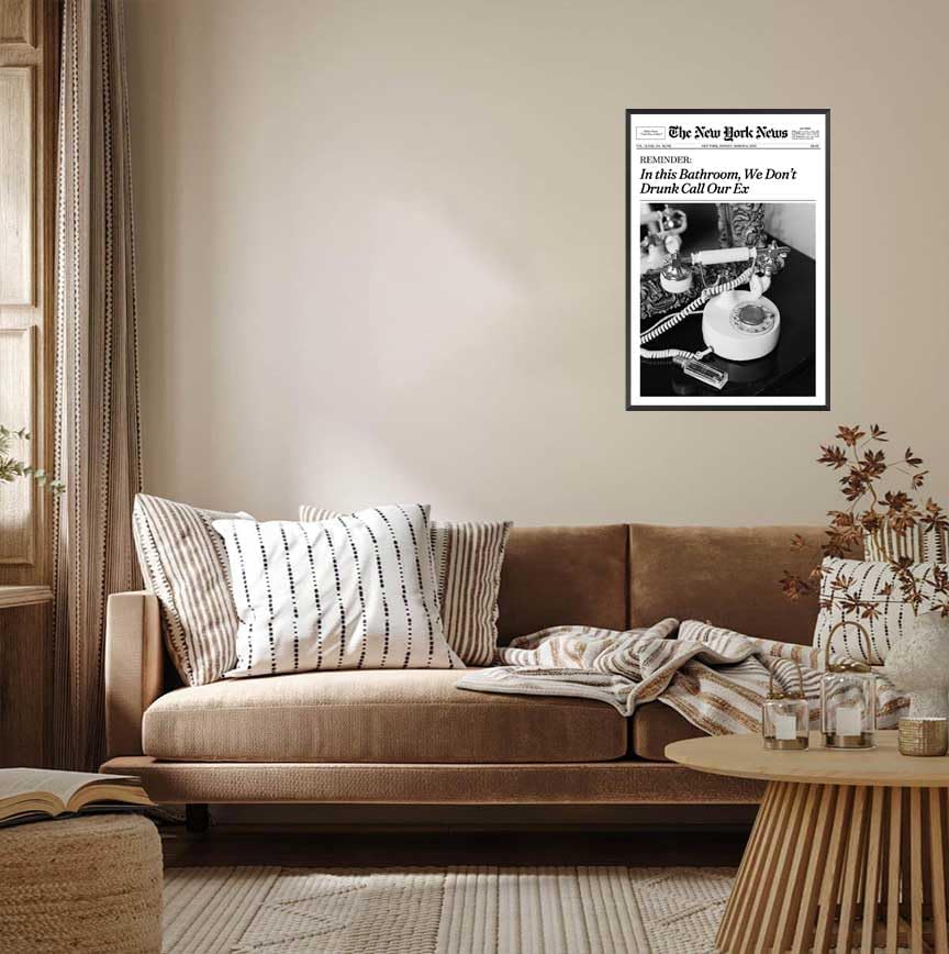 Miniatura 6 de Pósteres vintage de noticias en blanco y negro The New York Times, lienzo para pared, revista, teléfono, bebida, vino, impresiones estéticas,