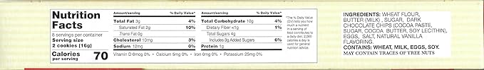 La Mere Poulard Shortbread Chocolate Chip Cookies 4.41 Oz miniatura 2