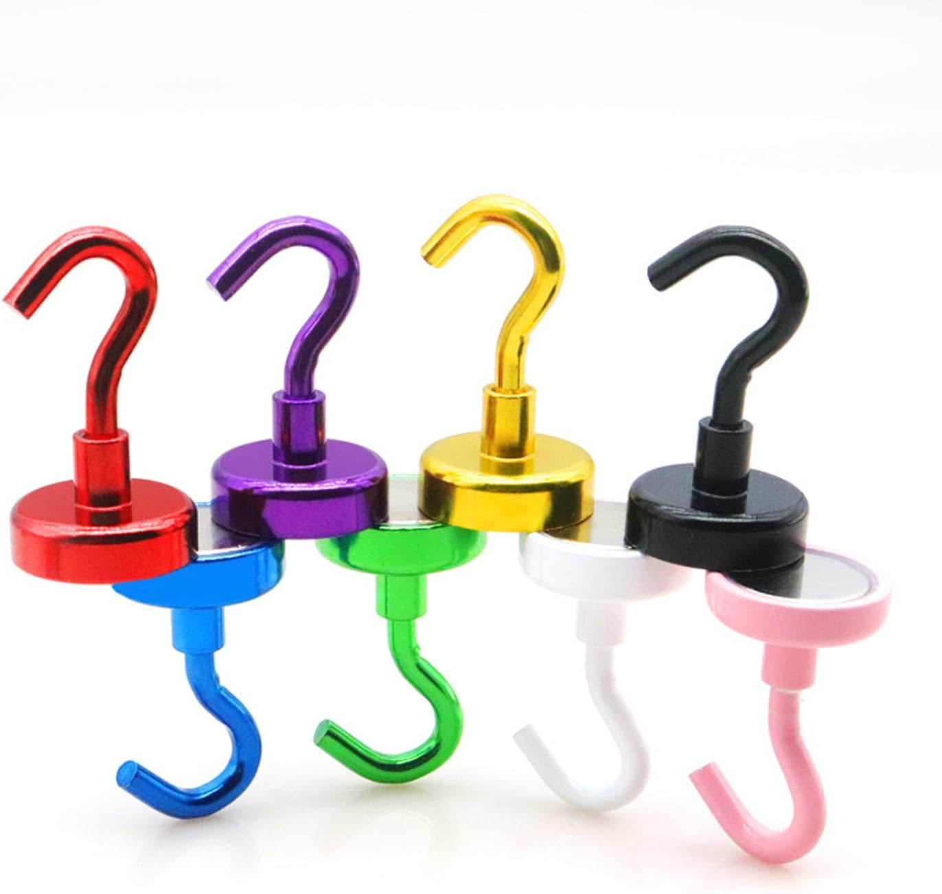 Percheros for pared, ganchos for abrigos, paquete de 4 ganchos magnéticos fuertes de color rosa, gancho magnético adecuado for el hogar, la cocina, la oficina y el lugar de trabajo, diámetro de 12 a 3