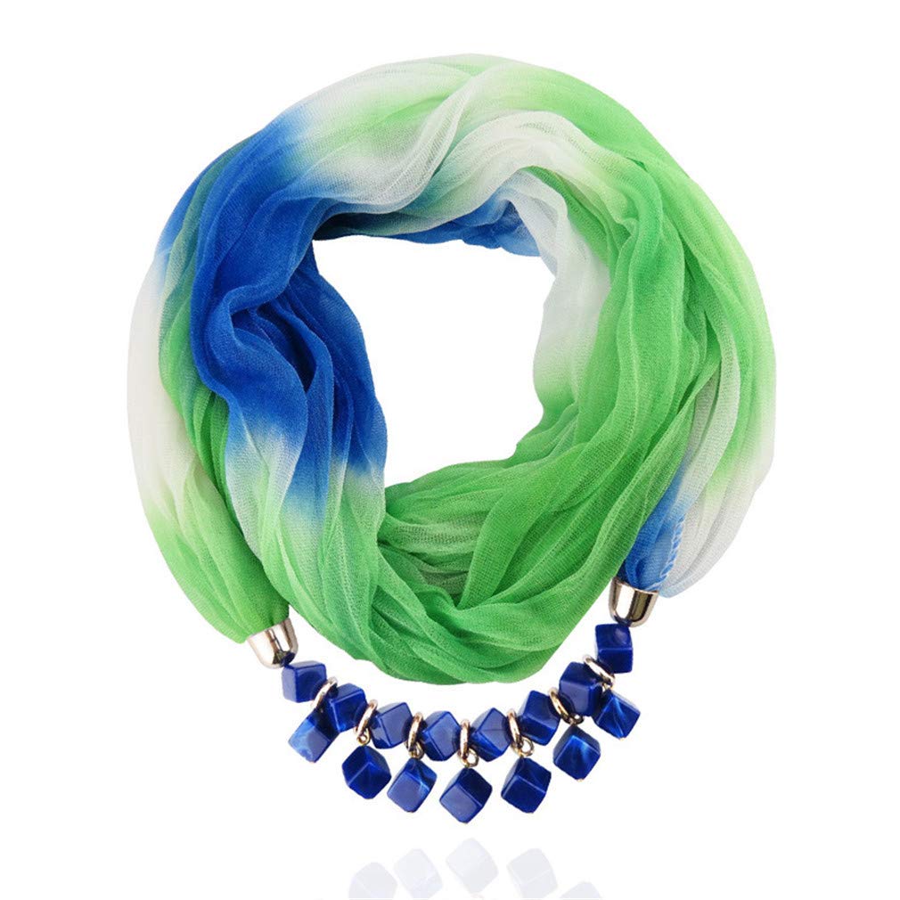 Scarf Bead Pendant Scarf Charm Ethnic Style Infinity Scarves Women's Scarf Necklace