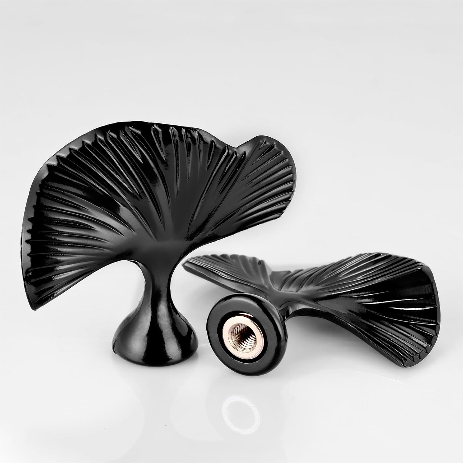 Vintage Lamp Finial Cap Knob,Leaf Shaped Metal Finial for Lamp Shade Top,Dual-Thread Top Screw,Retro Lamp Top Decorations