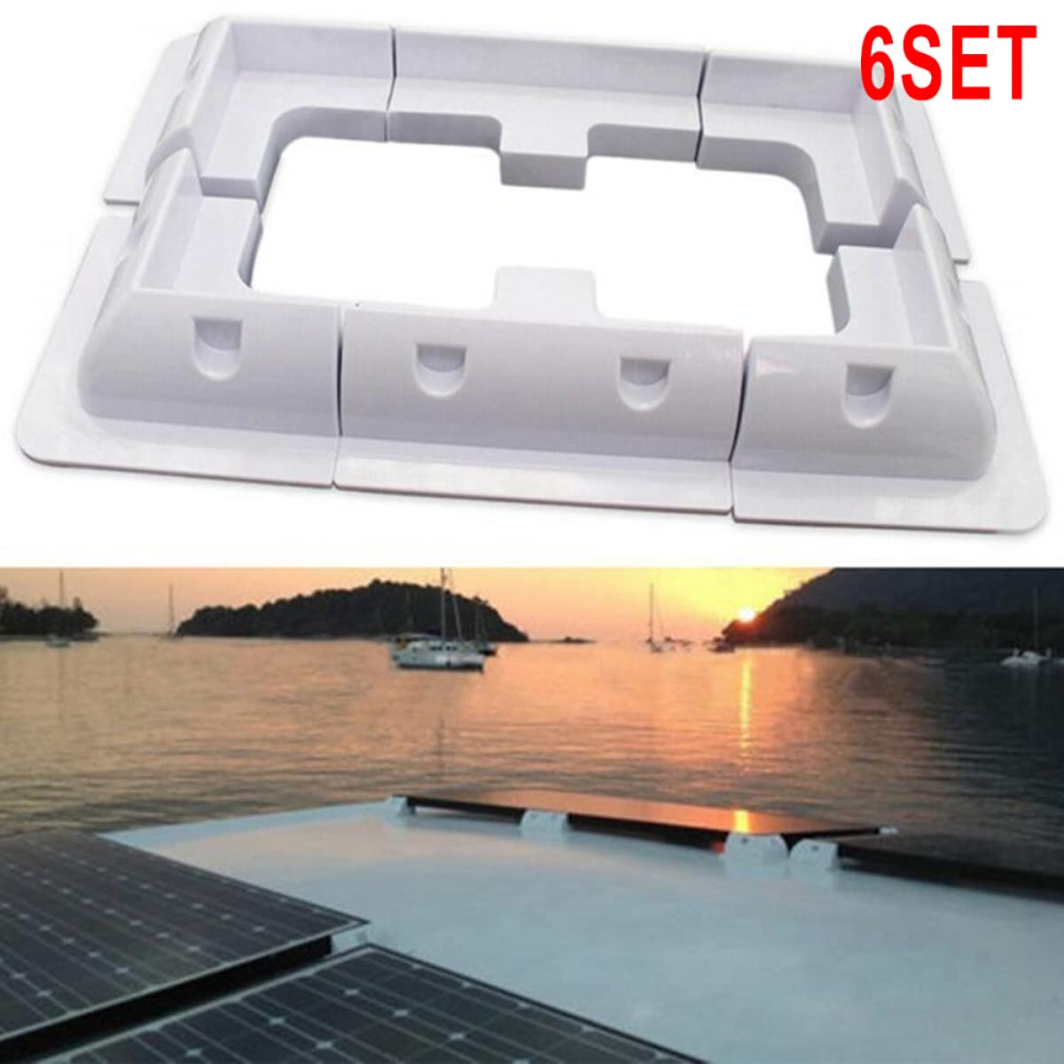 6 pz/set pannello solare bianco nero staffa di montaggio set & kit regolabili caravan camper barca