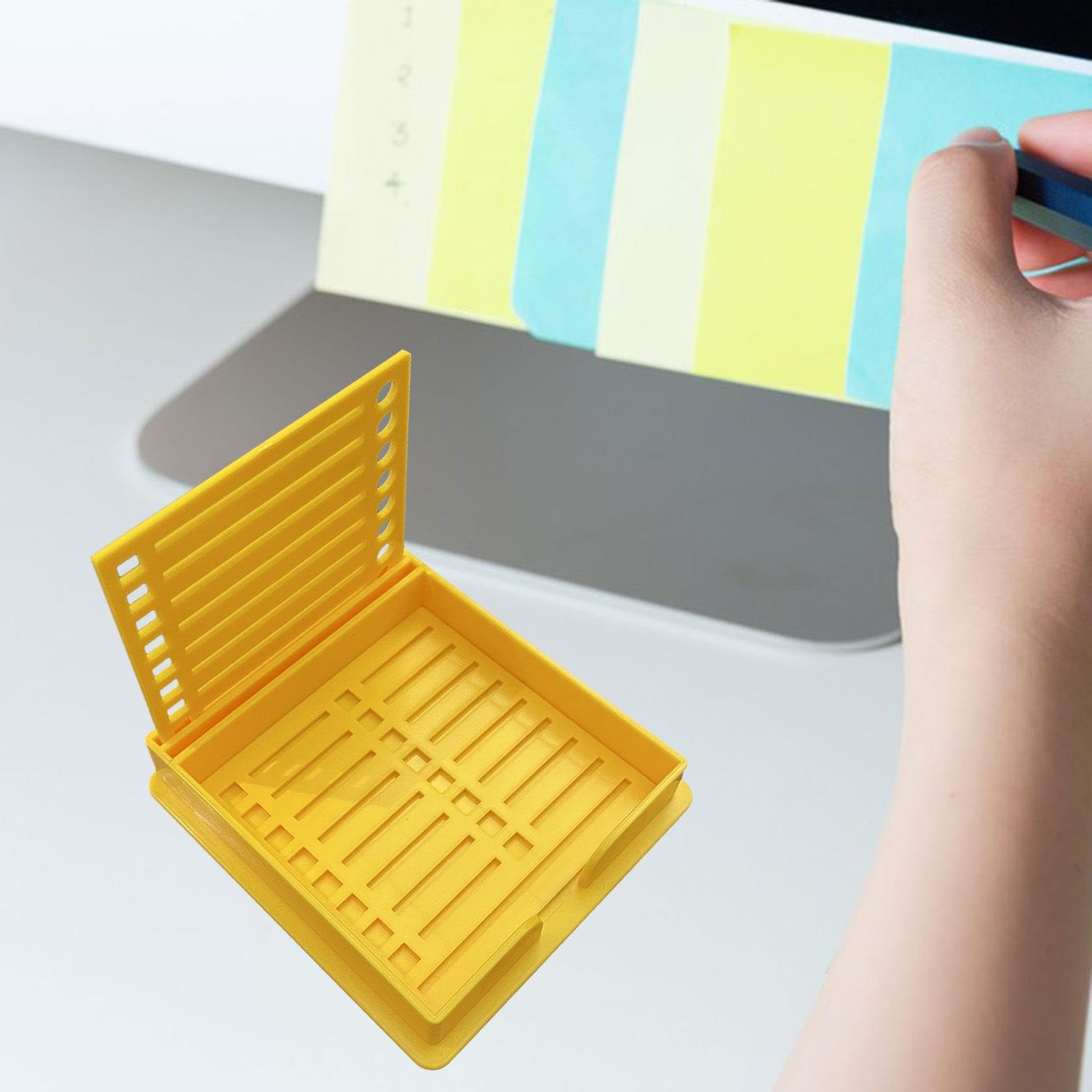 6 Pièces de Porte-notes Adhésifs avec Gabarit, Distributeur de Blocs-notes Adhésifs, Organiseur avec Cases à Cocher et Cercles à Dessiner, Matériau PP, 5 pièces