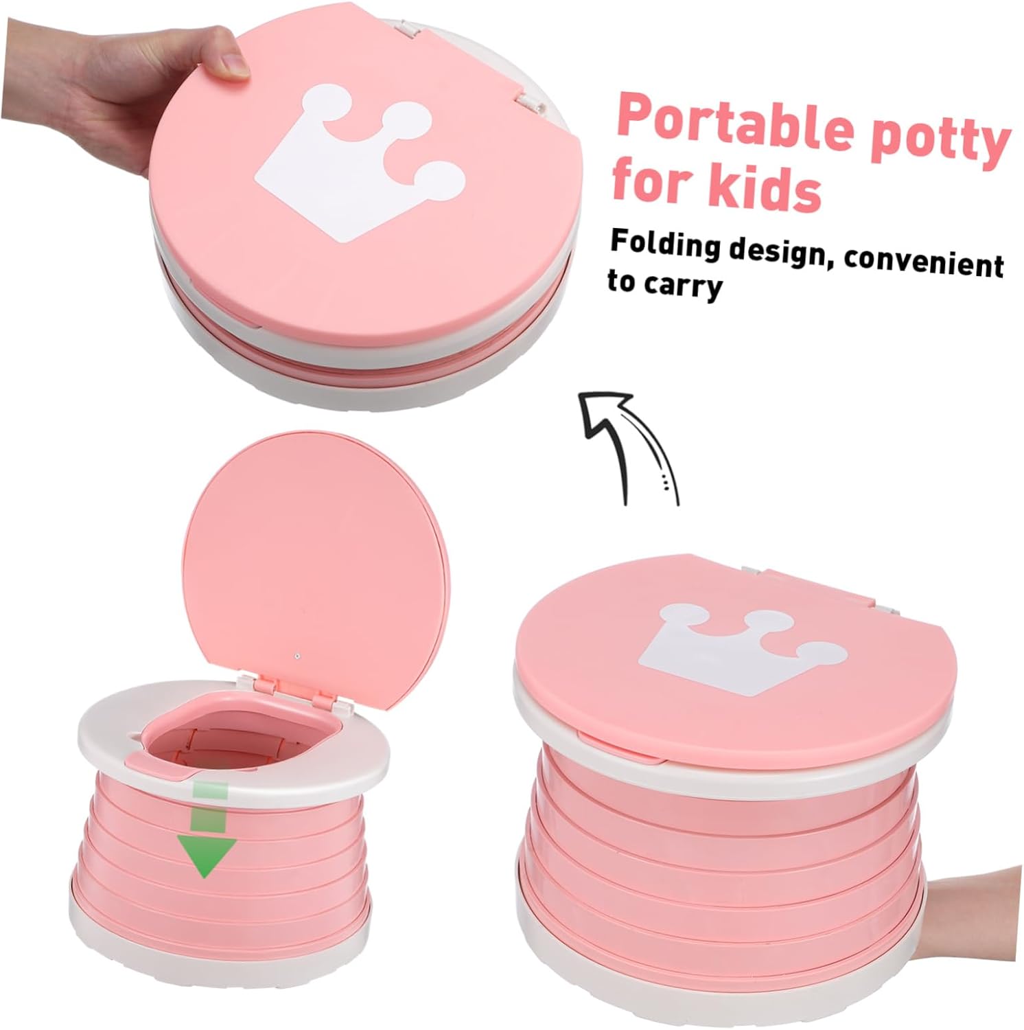 Toyvian 1 Set Foldable Potty Seat Portable Potty Training Toilet for Travel Camping Supports Independence Lightweight Design Sturdy Construction Versatile Use