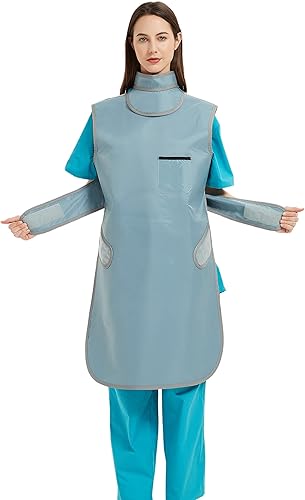 Miniatura 9 de SHINRAY Delantal de plomo de 0.5 mmpb para rayos X con cuello de escudo tiroideo, escudo de radiación, chaleco de rayos X de plomo,