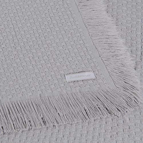 Colcha Buddemeyer, In Design, Solteiro, com Franja, Cinza, Buddemeyer, 100% Algodão, Cinza, In Desig