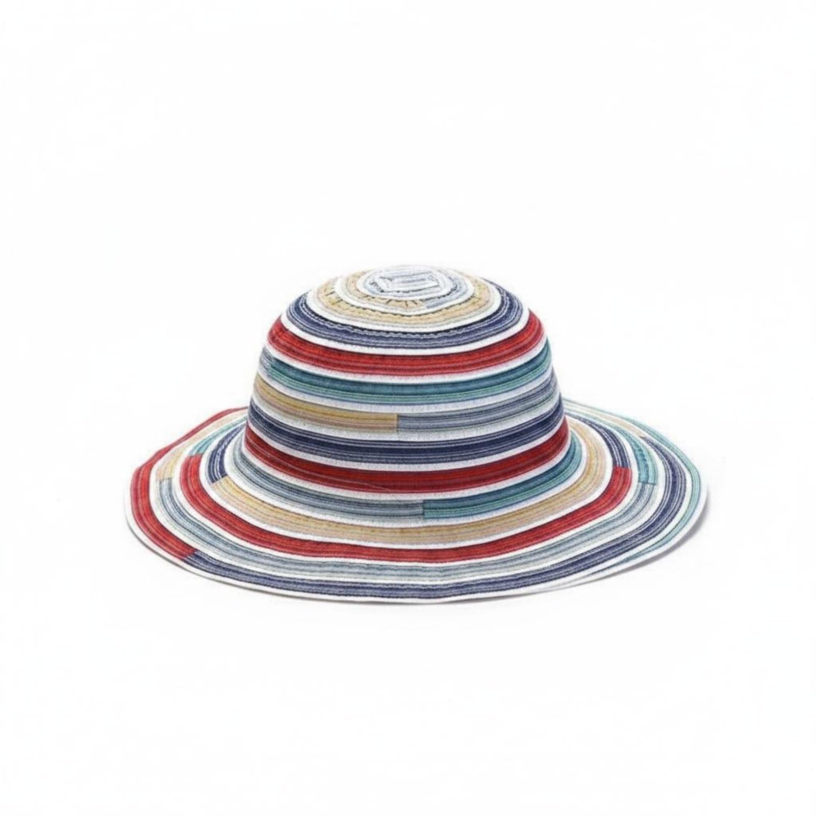 clovrix Striped Beach Hat Handmade Embroidery Wide Brim Sun Lightweight Headwear for Women, Vacation, Outdoor, Dark Blue | Hats Girls Accessories Kids Clothing Shoes &-picture-13