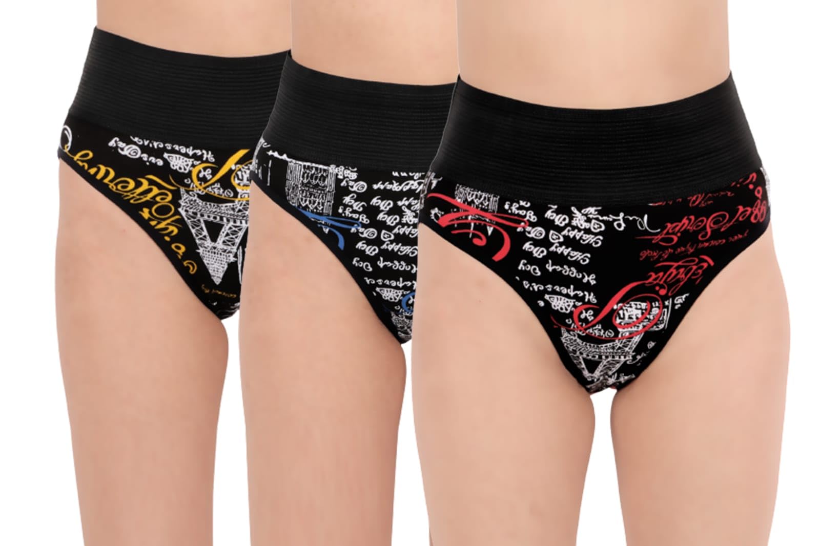 Women Girls Ladies Briefs Hipster Panties Body Shaper Tummy Tucker Softy Panty (Pack of 3)-image-9