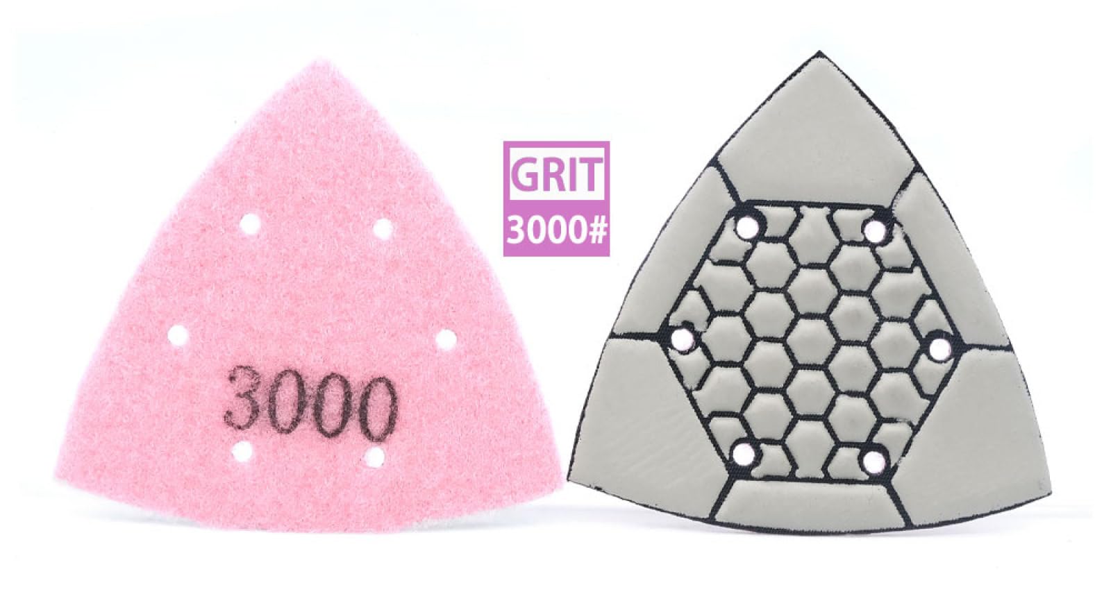 Diamentowe pady polerskie tarcze szlifierskie, 7 sztuk trójkątnych podkładek ściernych 3,8" diamentowe podkładki do polerowania na sucho papier ścierny do narzędzi renowacyjnych wielofunkcyjne oscylac