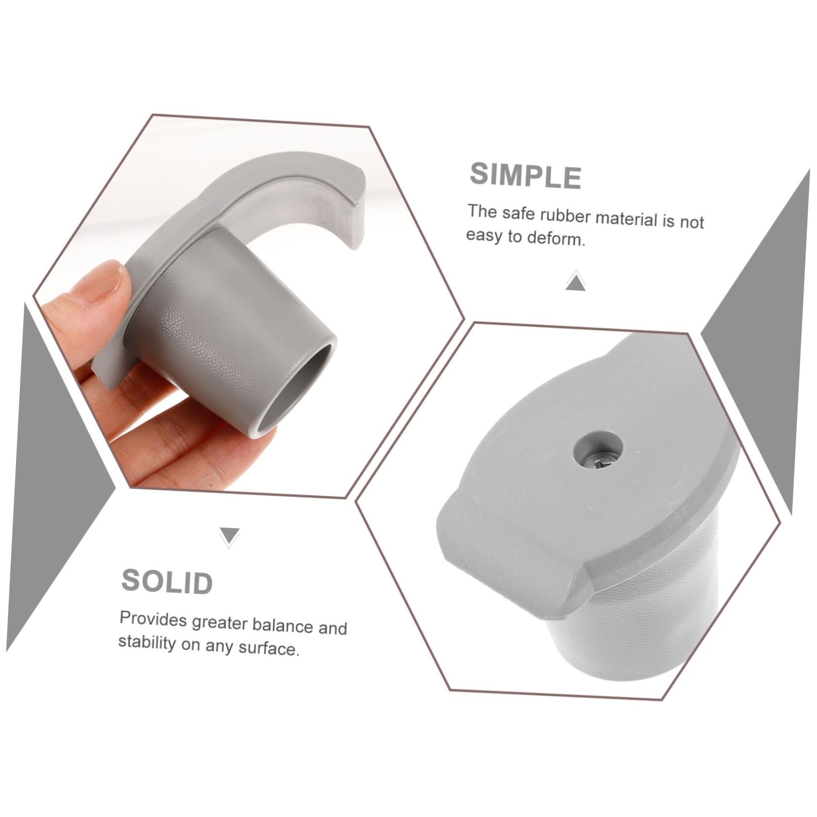 BEBEMOKO 2pcs Non-Slip Sled Foot Mat Rolling Walker Accessories Folding Crutches Crutch Accessory Climbing Cane Foot Cover Cane Rubber Tips Replacement Crutches Pads Walker Tips Grey