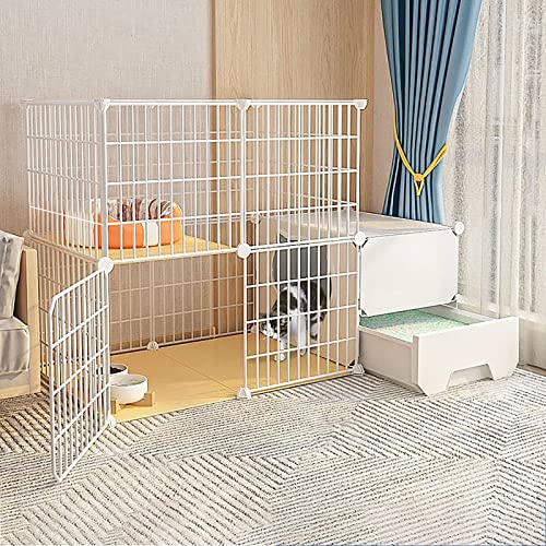 Enclos intérieur pour chat et cage modulable en fil de fer pour balcon