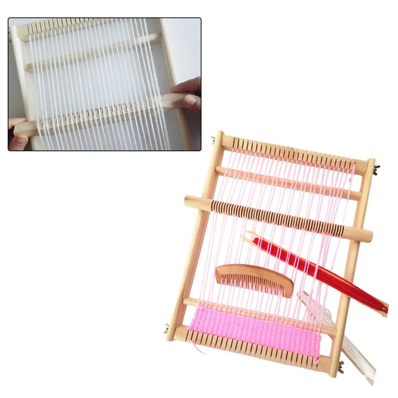 LEX machine à tisser Cadre de tissage réglable couverture en bois