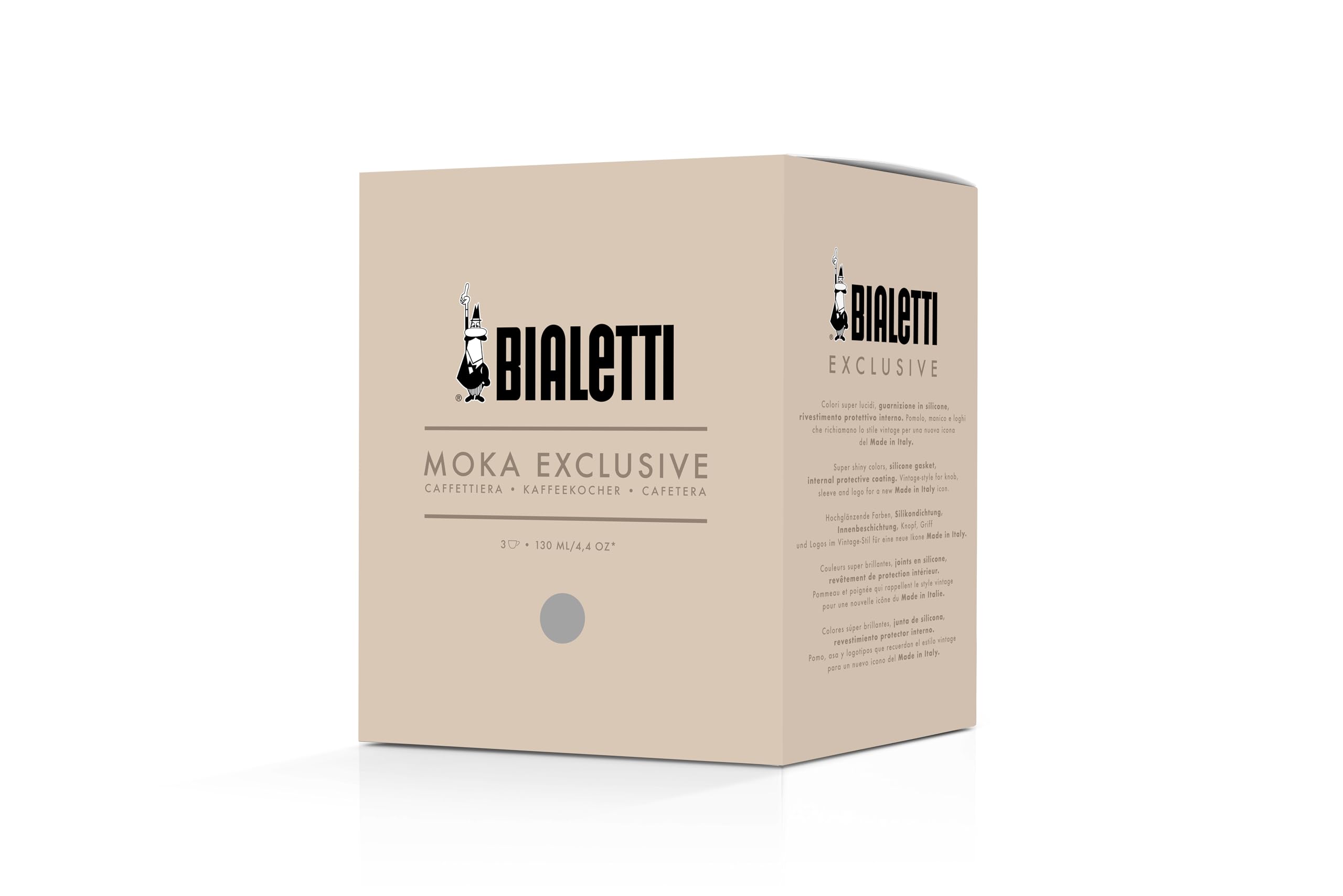 Bialetti Moka Exclusive 3 Tassen argent
