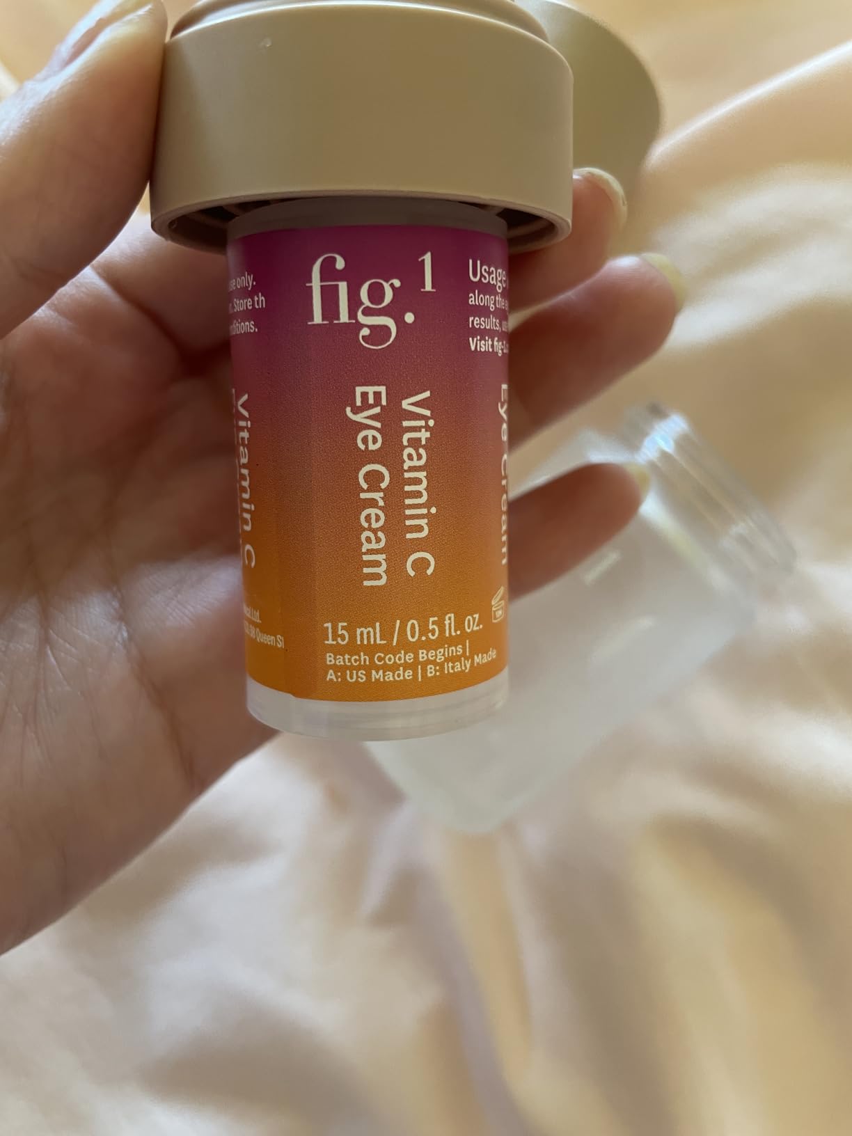 Fig.1 Vitamin C Eye Cream for Dark Circles, Puffiness & Wrinkles | Under Eye Cream for Women & Men | Glowing Eye Treatment | Refillable Anti Aging Moisturizer for Fine Lines