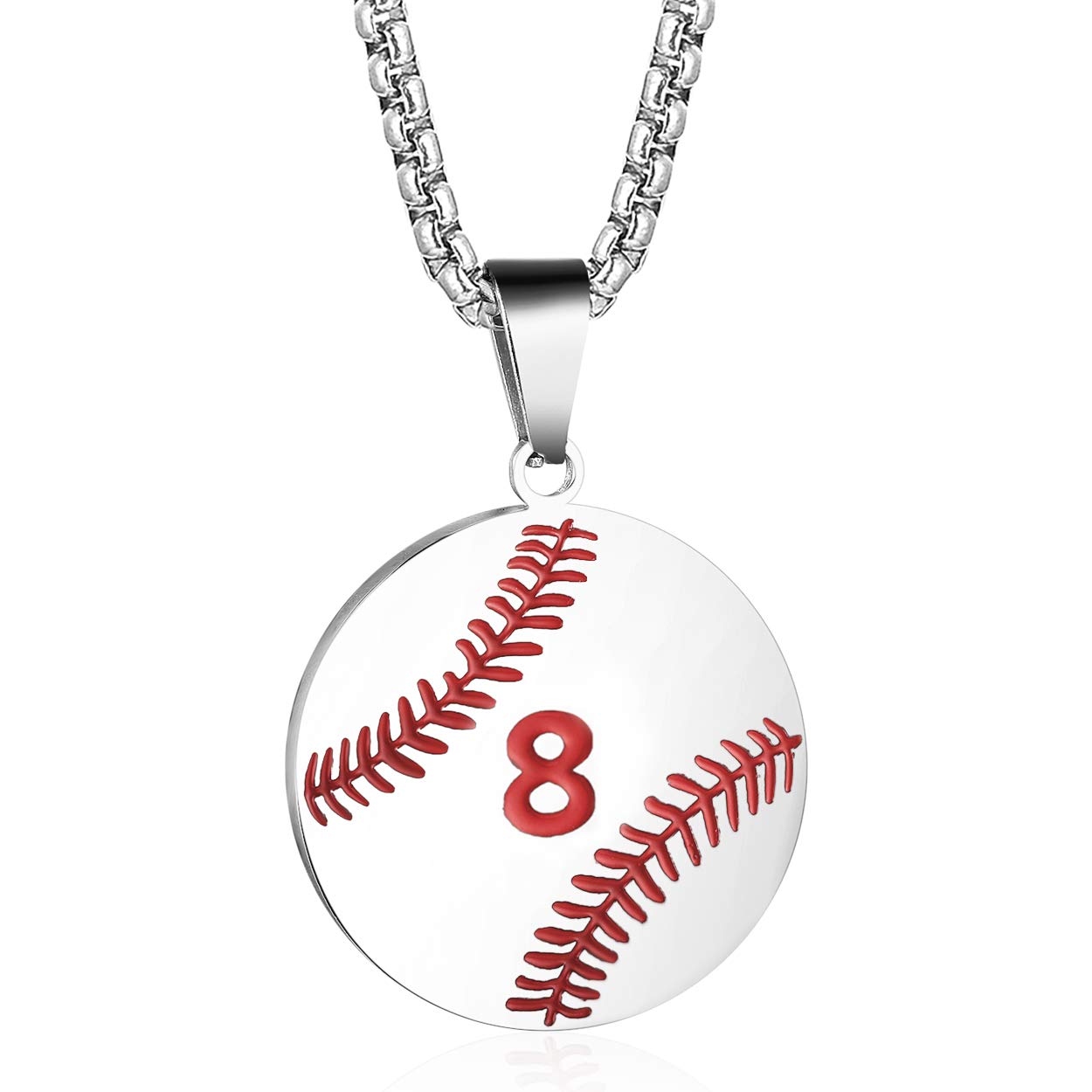 ADoor Baseball Athletes Jersey Number 0-10 Cross Pendant Necklace for Boys Girls Women Men 24 Inch Stainless Steel Chain Philippians 4:13 on Back I CAN DO All Things