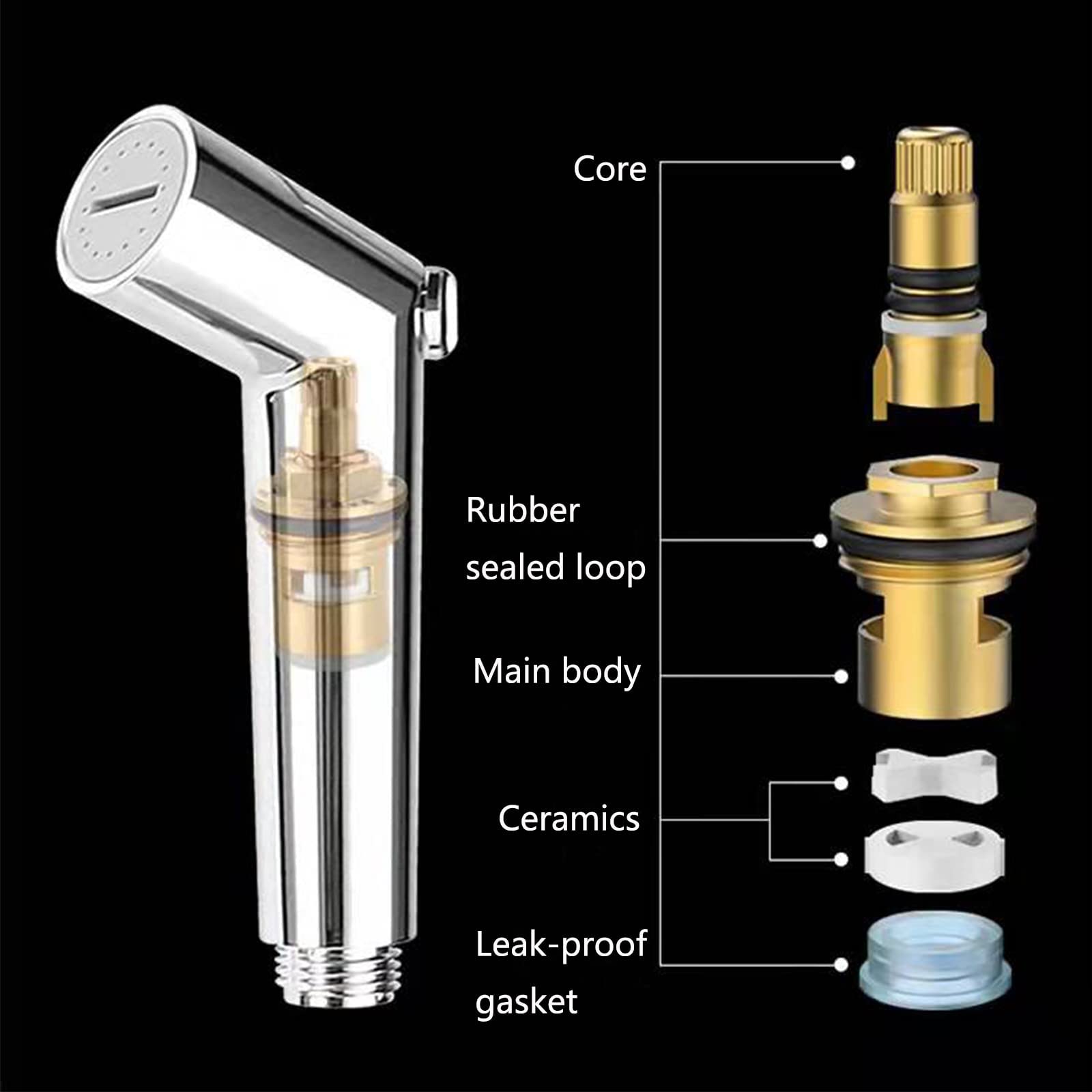 Rociador de Bidé de Mano Pulverizador Ajustable Cabezal Ducha Bidet Sprayer Grifo Bidet Portatil para WC Kit Ducha de Lavabo para Limpiar Inodoros Baño de Mascotas Higiene Personal