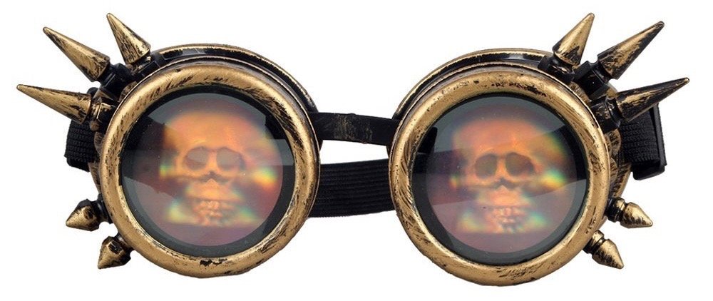 Occhiali steampunk in rame con lente - scienziato pazzo