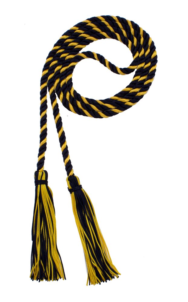 Tassel Depot Graduation Honor Cord - Navy/Gold - Every School Color Available - Made In Usa