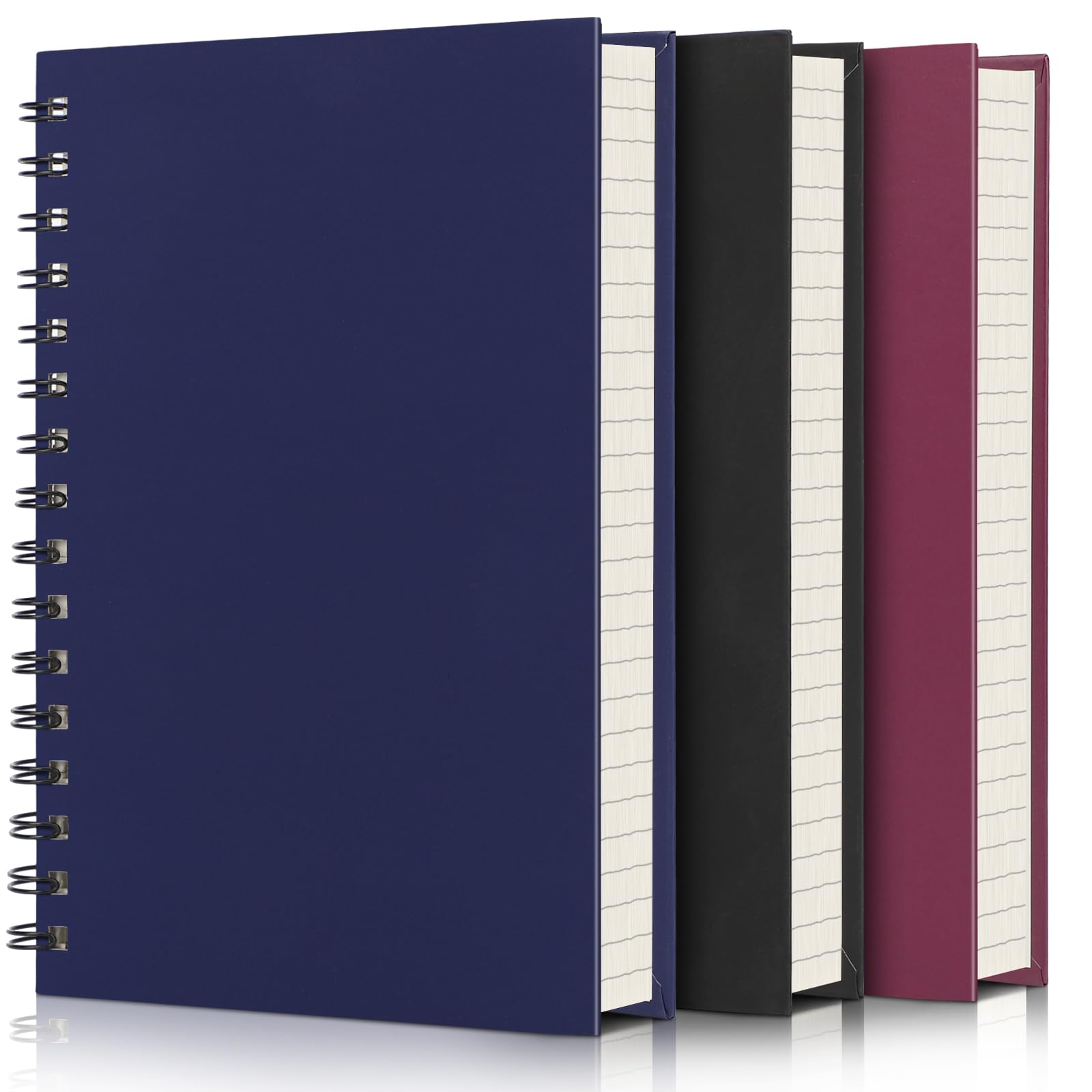 EUSOAR Spiral Notebook, 3packs A5 5.5" x 8.3" College Ruled 160Pages/ 80Sheets, Thick Sturdy Hardcover, Tear off 100GSM Paper, Journal for School or
