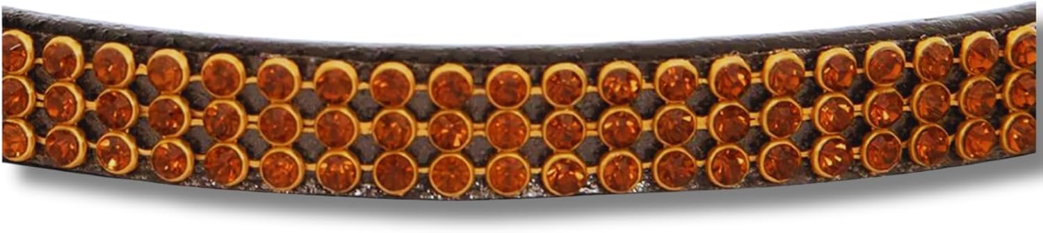 Leather English Bridle Soft Padded Browband Crystals for Horse Bridles Sparkly Bling Diamond Decorated Bling Dressage M 124