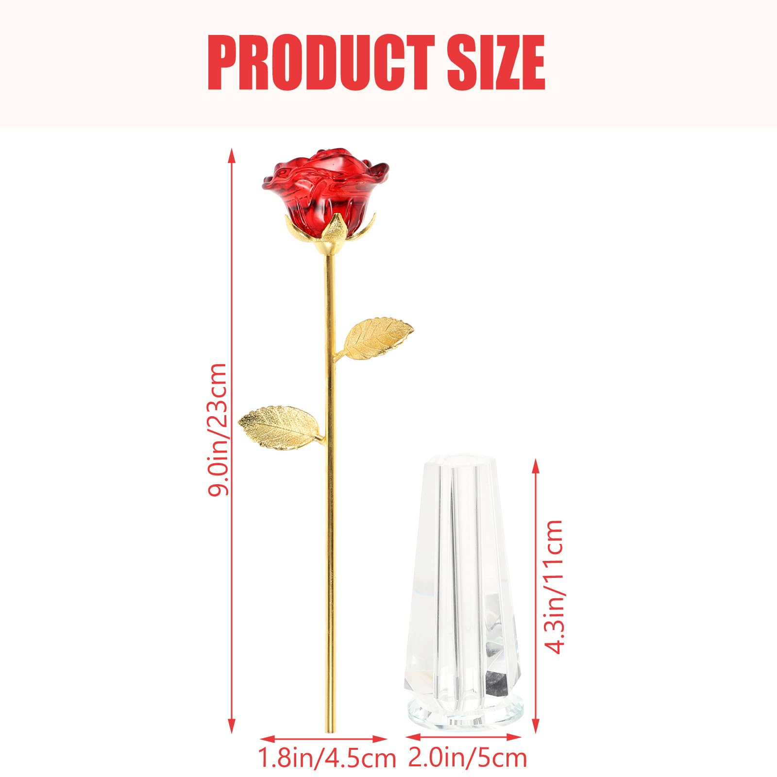PATKAW Flor de Cristal Elegante con Luz LED para Decoración de Dormitorio y Estantería, Obsequio de San Valentín Adecuado para Parejas y Novias, Adorno Moderno