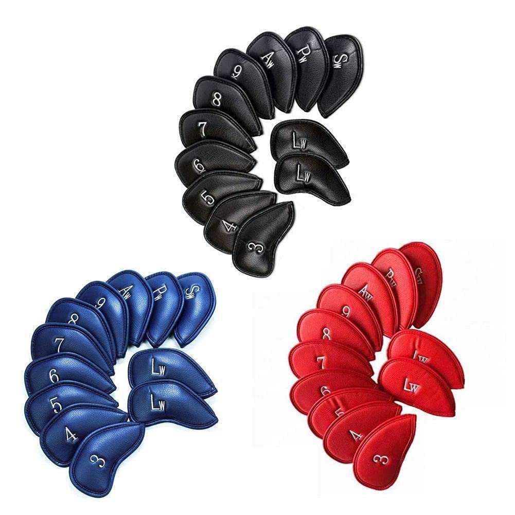 Deluxe Cuoio Sintetico Golf Ferro Copre Club Copertura Impermeabile 12 T1e9 Club Ferri Pcs/set Per Tutti