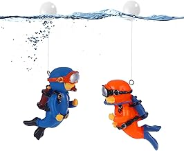 umorismo 2 Pcs Fish Tank Decorations Mini Aquarium Decorations Floating Cute Diver Figurines with Water Balloons For Aquarium Fish Tank Accessories