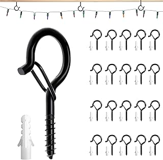 POOPHUNS Q-hanger Vis Crochets , 20 Pieces ,Crochets à vis de Sécurité , Pour une Utilisation en Intérieur et en Extérieur, Convient pour Suspendre des Plantes, des Guirlandes Lumineuses