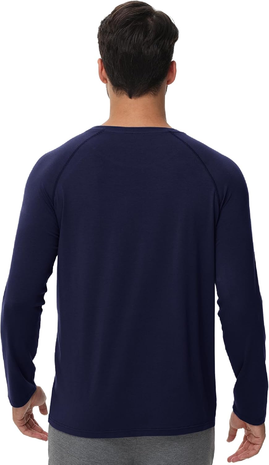 WiWi Men's Super Soft Long Sleeve Tees Moisture Wicking Shirts Viscose from Bamboo Cooling Crew Neck T-Shirt S-XXL