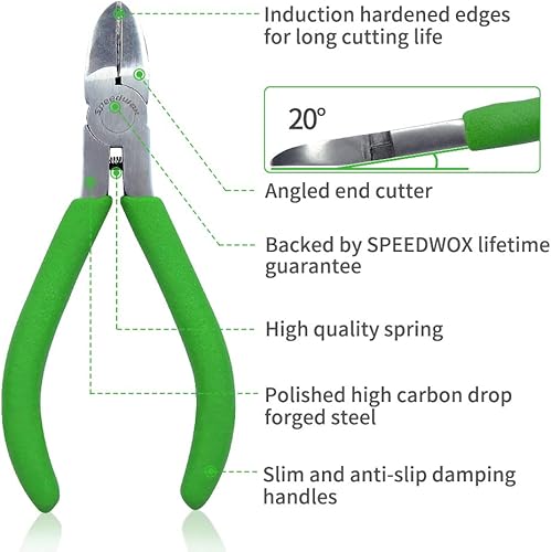 Miniatura 52 de SPEEDWOX Mini alicates de punta larga de 5-1/2 pulgadas, alicates de punta de cadena con cortador de alambre, cortadores laterales de nariz de aguja