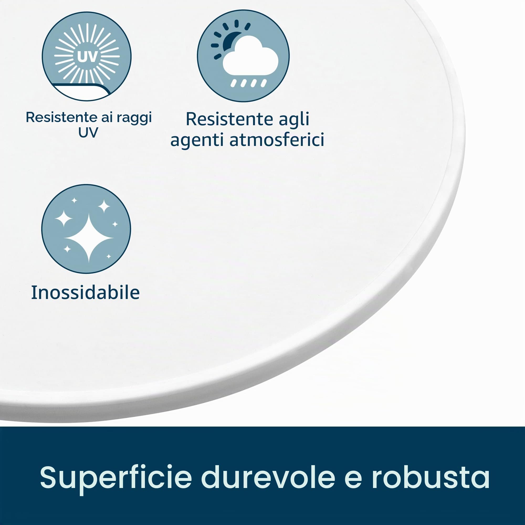 Beautissu Gastro Tavolo alto pieghevole bar esterno da giardino cucina | Ø70cm Bianco Tavolino per bistrot e pub resistente al calore e ai graffi rotondo regolabile altezza certificato Sylt