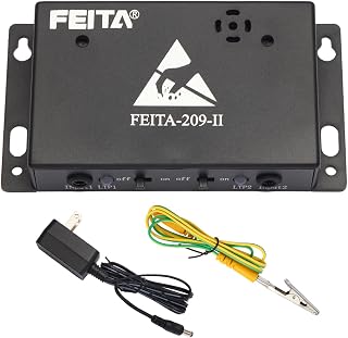 FEITA 209-II ESD Wrist Strap Monitor - Dual Anti-Static Tester with 0.1s Alarm, Real-Time Grounding Check