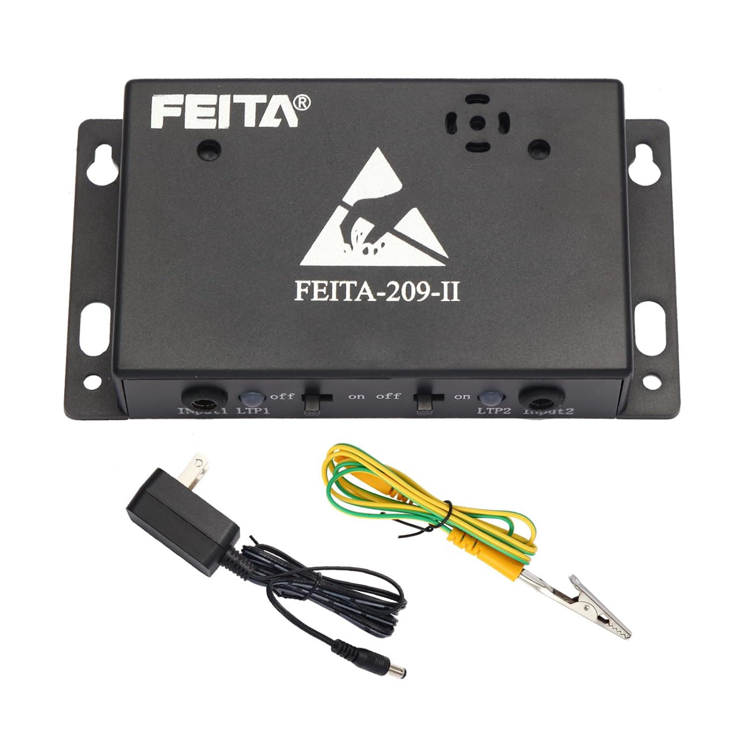 FEITA 209-II ESD Wrist Strap Monitor - Dual Anti-Static Tester with 0.1s Alarm, Real-Time Grounding Check