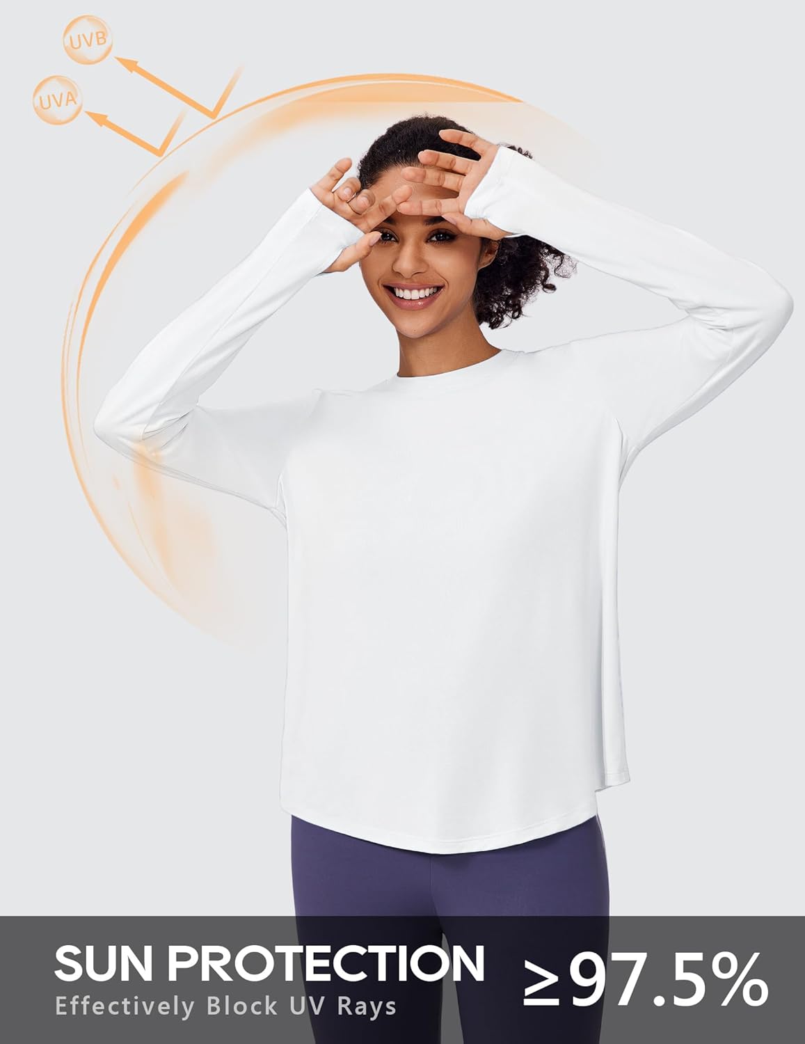 PINSPARK Soft Long Sleeve Workout Tops for Women Thumb Holes UV Sun Protection Quick Dry Golf Running Hiking Rash Shirts - Image 4