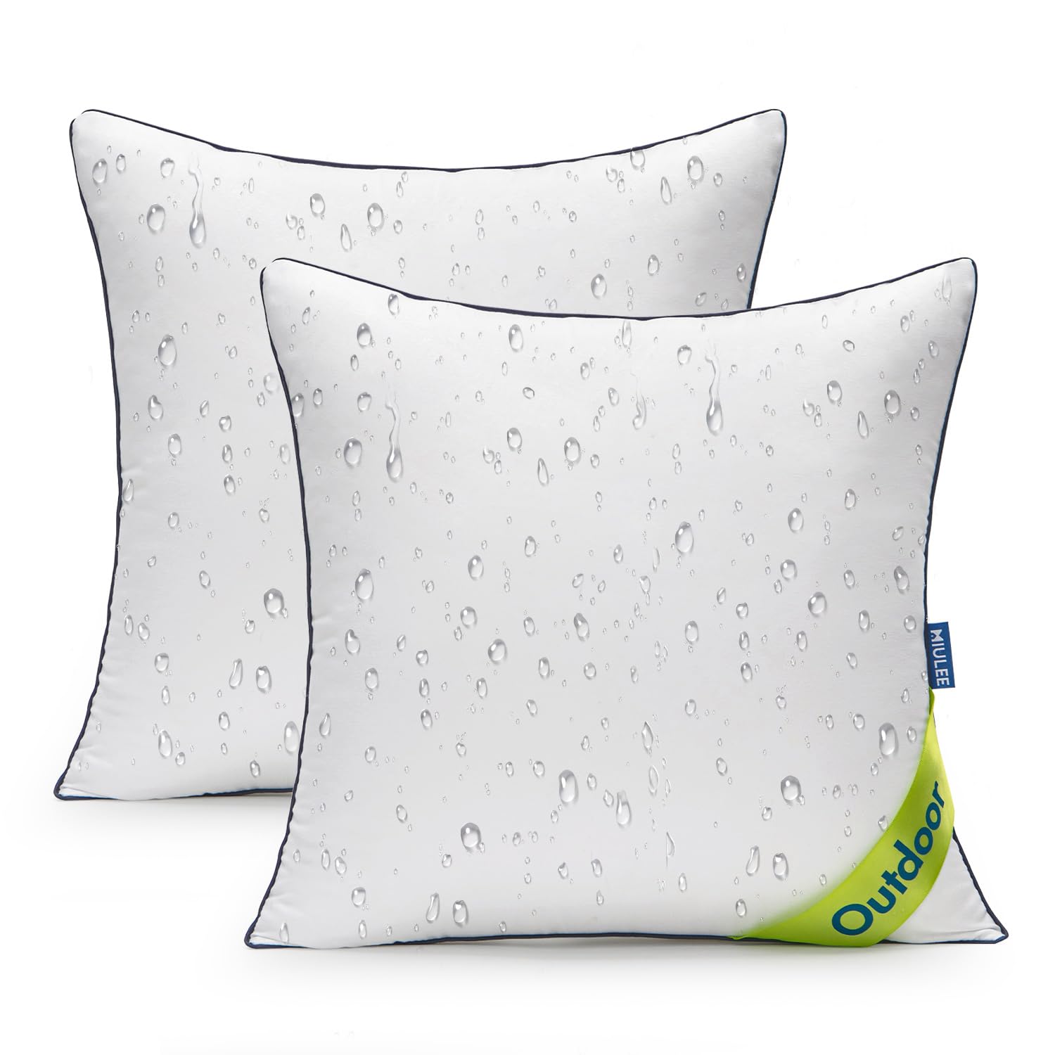 MIULEE 16x16 Outdoor Pillows,Pack of 2 Water Resistant Waterproof Pillow Inserts Decorative Stuffer for Sofa Couch Patio a...