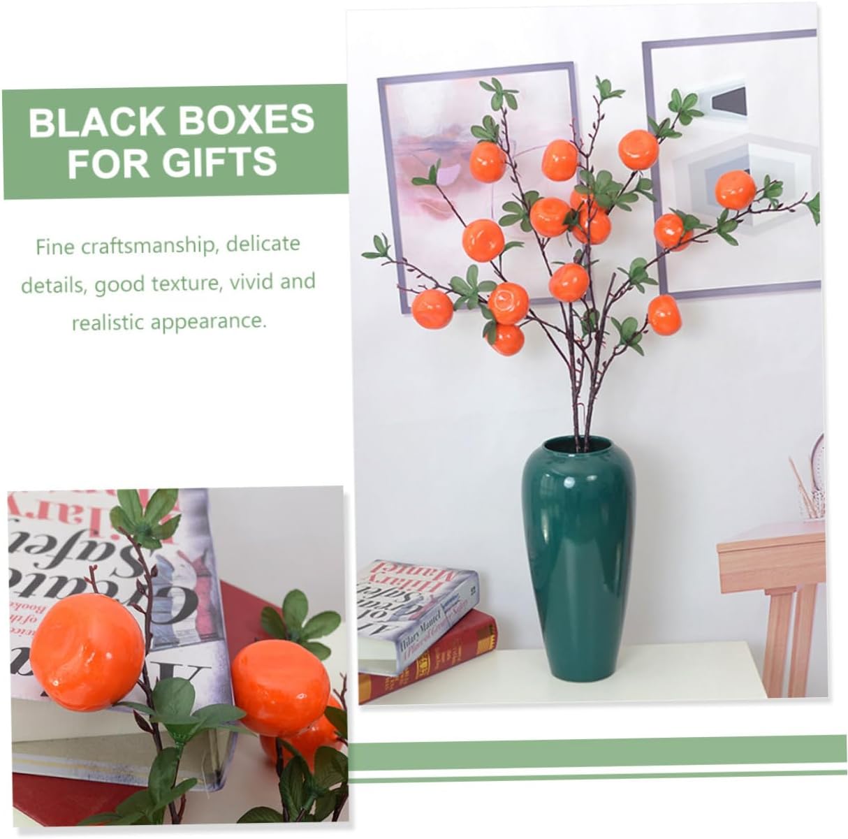 Cabilock Lifelike Artificial Orange Branch Decor for Home Vivid Faux Fruit Centerpiece for Christmas Thanksgiving and Weddings for Kitchen and Living Room Decoration
