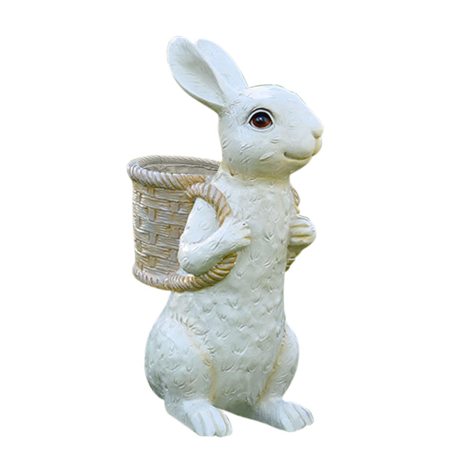 Statue de Lapin en Pot de Fleurs, Artisanat raffiné, pour Jardin, Cour, Pâques, Sculpture Lapin, Pot Fleurs, Convient pour Balcon, Cour, Sculptures d'animaux, décoration Jardin, extérieur