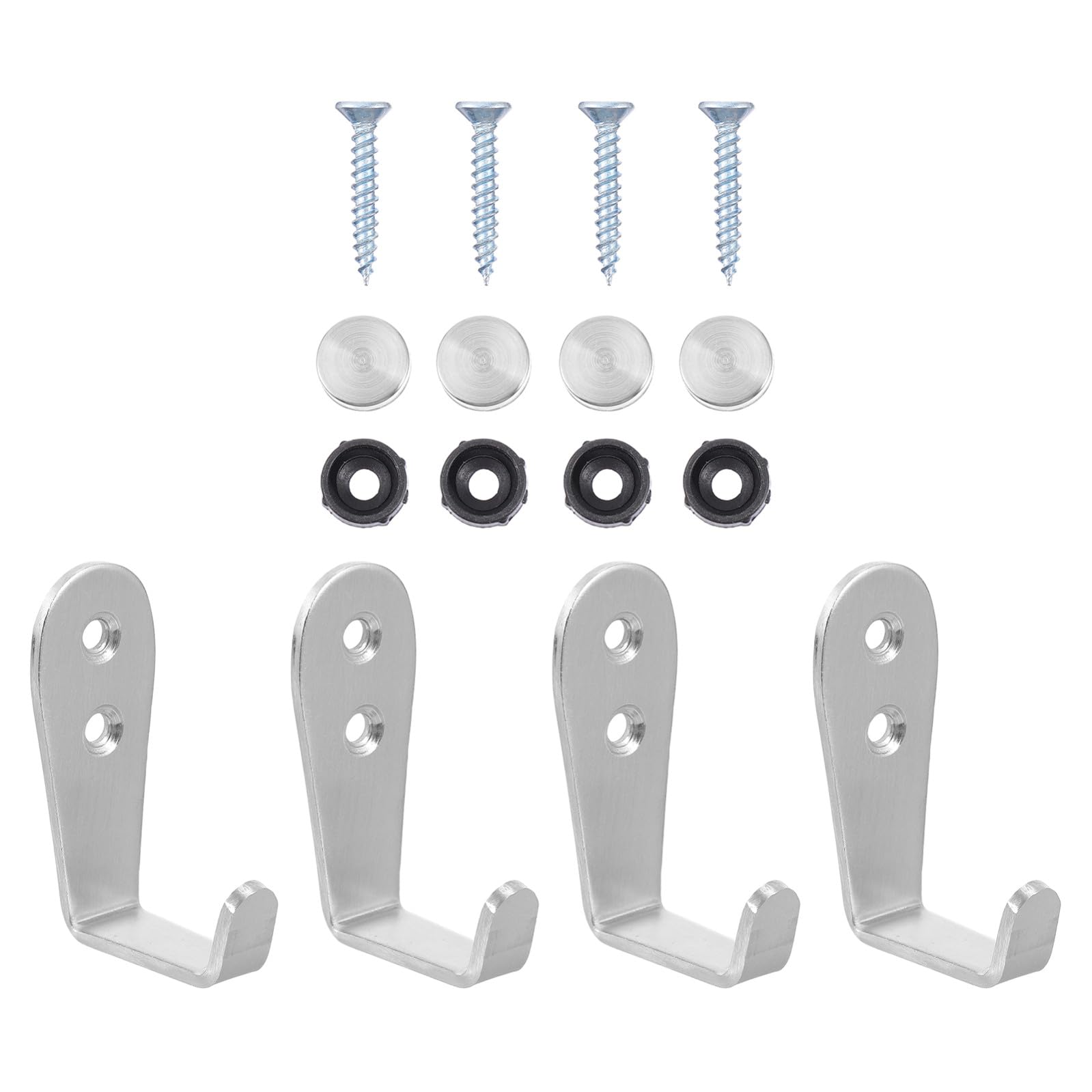 4 Set Gancio Acciaio Inossidabile Da Supporti Prong Facile Installazione Design Versatile E Robusto Per Abbigliamento E Accessori 4 Pezzi*4