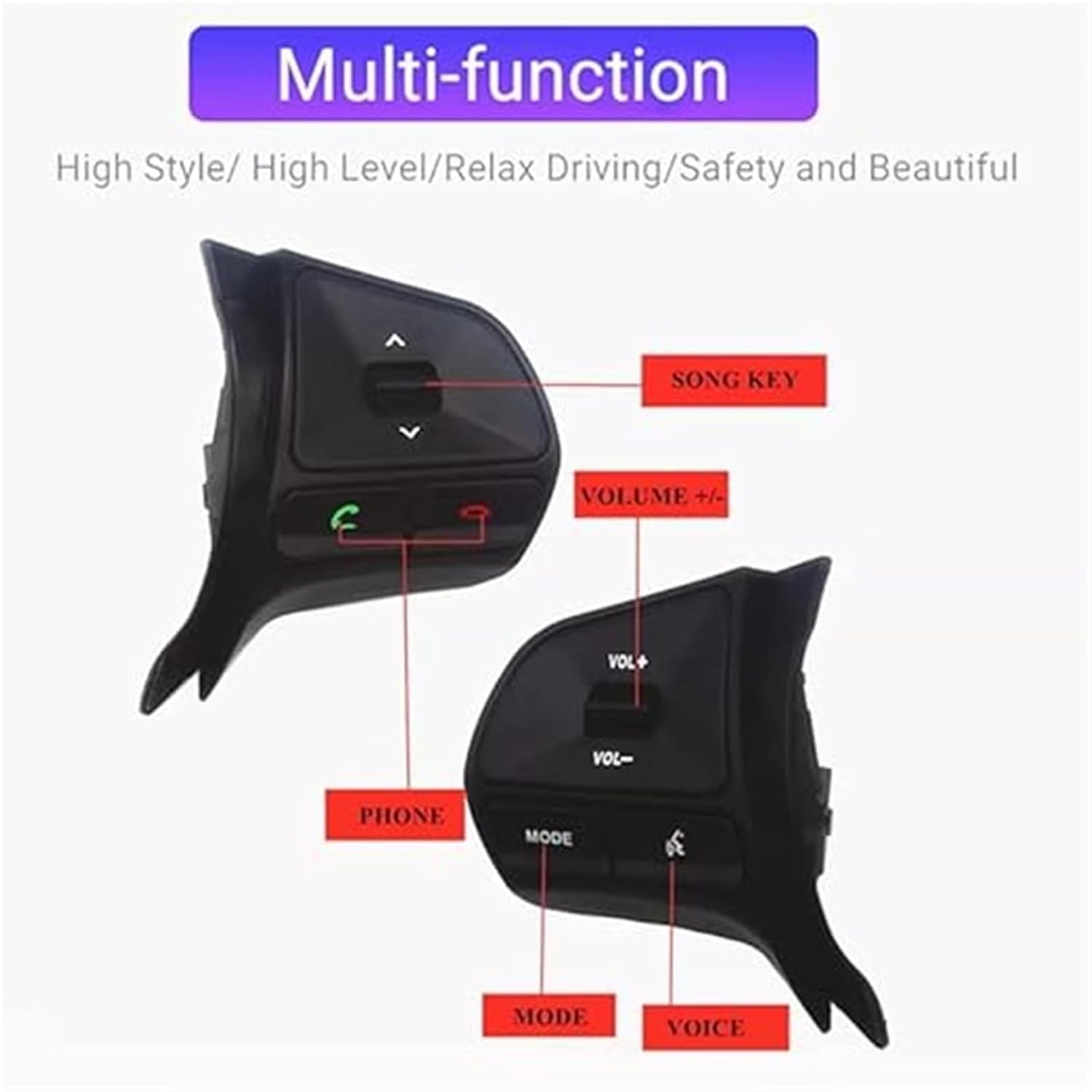 Car Cruise Switch, for KIA K2 Rio 2011-2014, Car Steering Wheel Volume Button Switch Pushbutton Switches