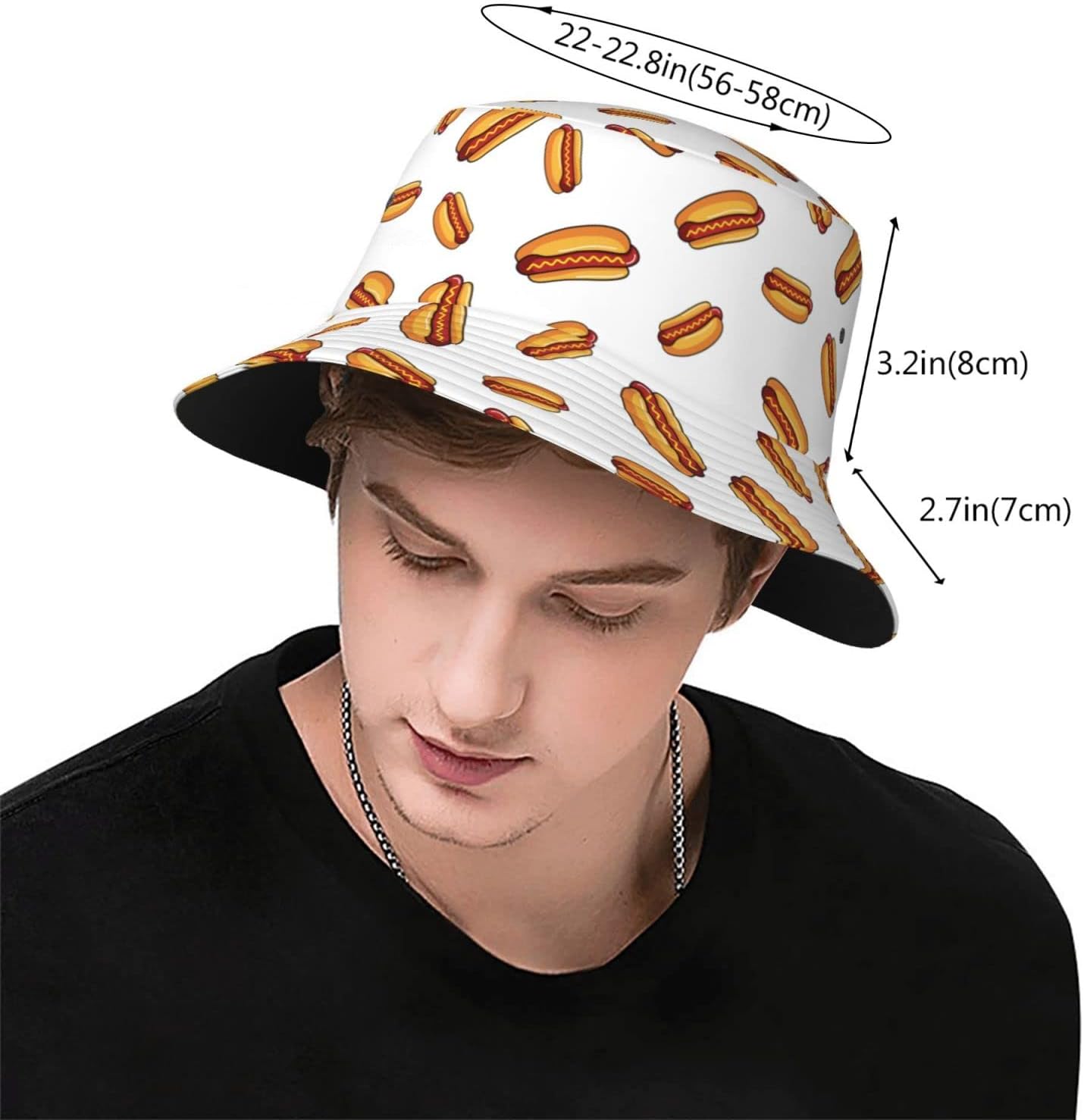 Funny Hot Dog Bucket Hats Fashion Travel Sun Hat Outdoor Fisherman Hat for Women Men Teens - Image 3