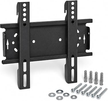 PrimeX STR-30S 22-42 İnç VESA Universal TV Monitör Askı Aparatı, Sabit Kilitli Max 35kg LCD LED TV Duvar Askı Aparatı, İnce Profil Duvar Montaj Aparatı, Televizyon ve Monitör Uyumlu Siyah