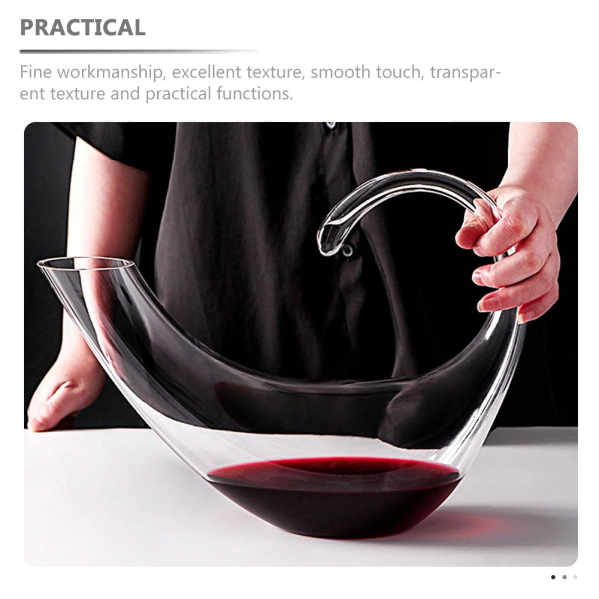 DOITOOL Decantador de Vino Grande de Vidrio Transparente, Jarra para Licor Diseño Creativo, Dispensador Rápido, Apto para Uso Doméstico y Eventos, Colección Elegante