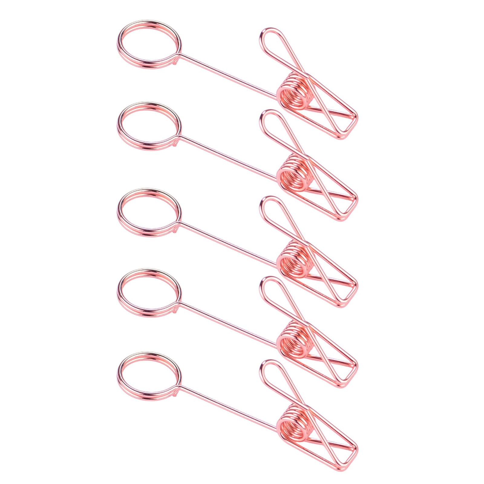 Hsioluted 5Pieces Metal Photo Stand Clip Name Card Organiser Stand with Iron Wire Clip for Desk Card Photo Organization Metal Double Name Organiser